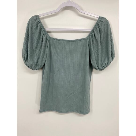 Caution to the Wind Womens Teal Short Sleeve Cropped Blouse NEW Size Small - Picture 9 of 9